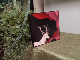 Deer Swirl on Wooden Block