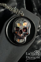 Skull Necklace With Iridescent Shapes