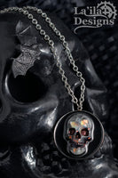 Skull Necklace With Iridescent Shapes