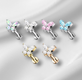 Butterfly Crystal Labret (Sold Individually)
