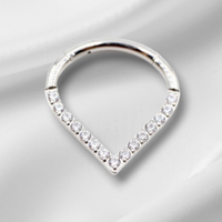 Diamanté Teardrop Hinged Segment Ring (Sold Individually)