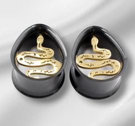 Snake Teardrop Plugs ~ Pair