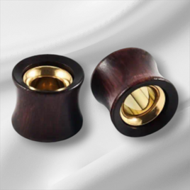 Wood Steel Inlay Tunnels (Pair)