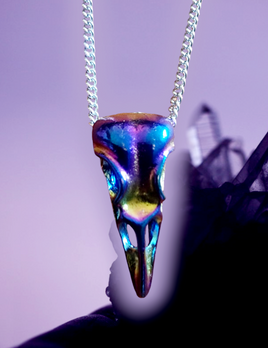 Rainbow Birdskull Steel Necklace