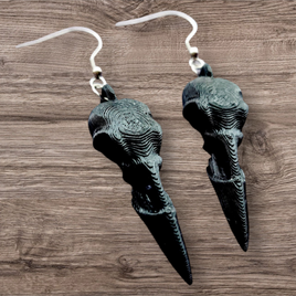 Raven Bird Skull Earrings (Pair)