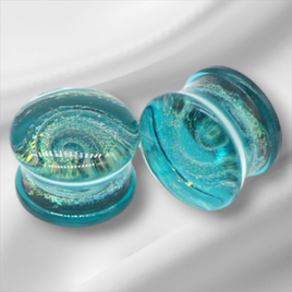 Galaxy Swirl Glass Plugs ~ Pair