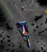 Rainbow Birdskull Steel Necklace