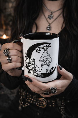 Bat Moon Black/White Mug