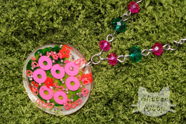 Green & Pink Necklace With Beads