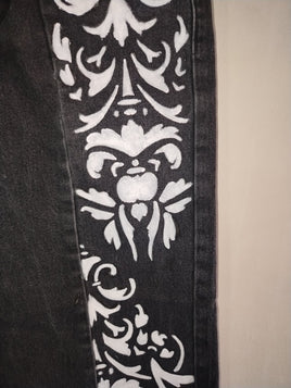 Grungy Baroque Handpainted Jeans