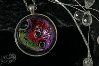 Green, Red & Purple Moon Necklace