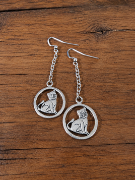 Cat Chain Earrings