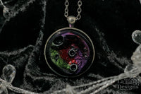 Green, Red & Purple Moon Necklace