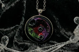 Green, Red & Purple Moon Necklace