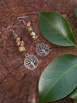 Tree Of Life Crystal Earrings